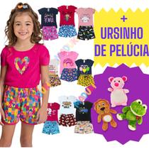 Kit 5 Conjuntos Infantil Juvenil Menina + Urso Pelúcia 1 a 16