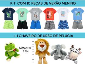 Kit 5 Conjuntos Infantil Juvenil Menino + Urso Pelúcia 1 a 16