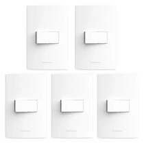 Kit 5 Conjuntos Interruptor Simples Branco Inova Pro - Alumbra