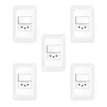 Kit 5 Conjuntos Interruptor Simples + Tomada 20A Pial Pop