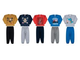 Kit 5 Conjuntos Moletom Infantil Masculino Inverno