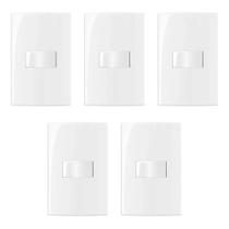 Kit 5 Conjuntos Placa com Interruptor Simples 4x2 Sleek Margirius 16017 Kit 5 Conjuntos Placa com Interruptor Simples 4x2 Sleek Margirius 16017