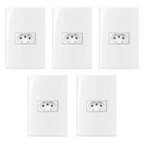 Kit 5 Conjuntos Placa com Tomada 2P+T 20A 4x2 Sleek Margirius 16003 Kit 5 Conjuntos Placa com Tomada 2P+T 20A 4x2 Sleek Margirius 16003