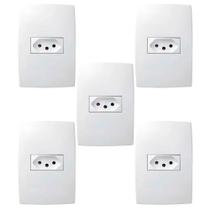Kit 5 Conjuntos Tomada 10A 4X2 Branca Pial Plus 615080Bc Kit 5 Conjuntos Tomada 10A 4X2 Branca Pial Plus 615080Bc