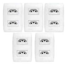 Kit 5 Conjuntos Tomadas Duplas 10A Siemens Ilus Kit 5 Conjuntos Tomadas Duplas 10A Siemens Ilus