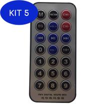Kit 5 Controle De Transmissor Fm Mini Digital Sound Box - Casa Sertaneja Eletro