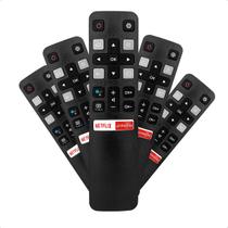 Kit 5 Controle Remoto Compatível Com Android Tv Tcl Smart Atalho Netflix GloboPlay E pilhas