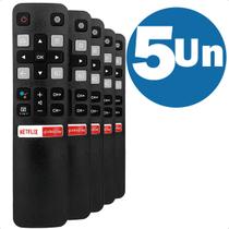 Kit 5 Controle Remoto Compatível com Android TV TCL Smart Netflix GloboPlay