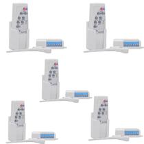 KIT 5 Controle Remoto Qualitronix QV40 Ventilador e Lâmpada com Suporte de Parede até 150W