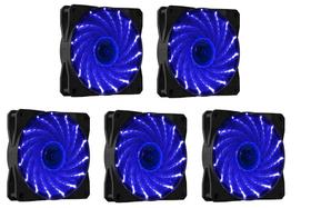 Kit 5 Cooler Fan 120mm 12cm 15 Leds Vermelho Azul Verde Branco Rosa Kit 5 Cooler Fan 120mm 12cm 15 Leds Vermelho Azul Verde Branco Rosa