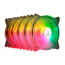 Kit 5 Coolers 120mm Rise Mode Crystal Sound - LED ARGB - Transparente - RM-CS-02-ARGB