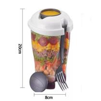 Kit 5 Copo Molheira Salada Lancheira Salada Frutas Fitness 900ml 20cm Cores - Art House