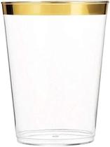 Kit 5 Copos 300Ml Descartáveis De Luxo Em Plástico - Dourado Kit 5 Copos 300Ml Descartáveis De Luxo Em Plástico - Dourado