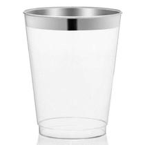 KIT 5 COPOS 300ml Descartáveis de Luxo em Plástico - Prata KIT 5 COPOS 300ml Descartáveis de Luxo em Plástico - Prata