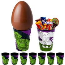 Kit 5 Copos 320ml Infantil Hulk para Base de Ovo de Páscoa