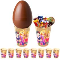 Kit 5 Copos 320ml Infantil Princesas Disney p/ Base de Ovo de Páscoa