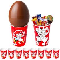 Kit 5 Copos 320ml para Ovo de Páscoa Minnie Vermelho Infantil
