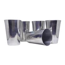 Kit 5 Copos Chopp 300ml De Alumínio Polido Super Resistente