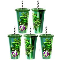 Kit 5 Copos Hulk Decoração para Festa Aniversário Lembrança