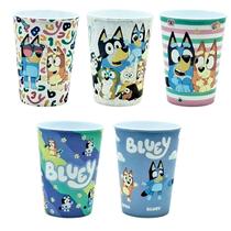 Kit 5 Copos Infantil Bluey de Plástico Base de Ovo de Pascoa Original Plasutil