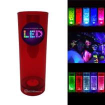 Kit 5 Copos Long Drink Com Sensor De Led Luz RGB Pisca Em Acrílico Transparente 320ml 30646