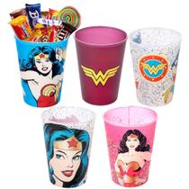 Kit 5 Copos Mulher Maravilha para Doces e Lembranças de Festa