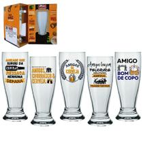 Kit 5 Copos Pilsen Munich Cerveja Chopp Amigo de Buteco