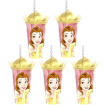Kit 5 Copos Princesa Bela para Festa Decoração Lembranças