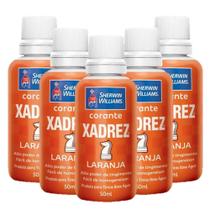Kit 5 Corante Líquido Xadrez Sherwin Williams Tintas Bisnaga Pigmento Cores Parede Base Dágua 50ml