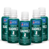 Kit 5 Corante Líquido Xadrez Sherwin Williams Tintas Bisnaga Pigmento Cores Parede Base Dágua 50ml