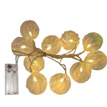 Kit 5 Cordão 10 Bolinha Led Festa Decorativas Espiral D004