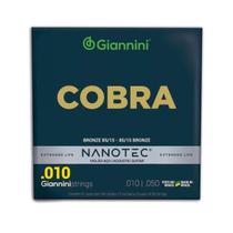 kit 5 Cordas Giannini Violão 010 GEEFLE PN Nanotec 85/15