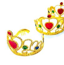 Kit 5 Coroa Princesa Rainha Dourada Festas Fantasia Infantil