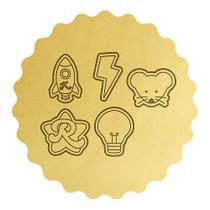 Kit 5 Cortadores Biscoito Logos Emilly Vick Kit 5 Cortadores Biscoito Logos Emilly Vick