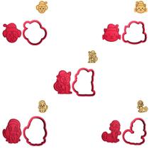 Kit 5 Cortadores Cachorros Gatos Gorro Natal Fofos