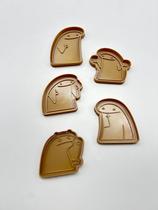 Kit 5 Cortadores de Biscoito Flork com Carimbo Marcador