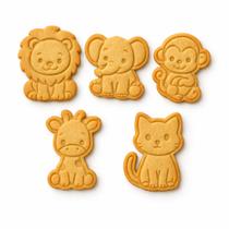 Kit 5 Cortadores de Biscoito Infantil Animais Fofinhos 6cm