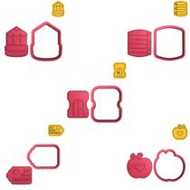 Kit 5 Cortadores Lápis Fichário Apontador Prof. Maçã 8,5cm