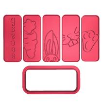 Kit 5 Cortadores Marca Biscoito Páscoa Coelho Cenoura Focinho