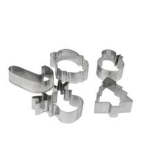 Kit 5 Cortadores Molde Biscoitos Natalinos de Metal 5 Peças