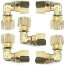 Kit 5 Cotovelo Latao Compressão 5/16x 5/16 Anilha Tubo Cobre Kit 5 Cotovelo Latao Compressão 5/16x 5/16 Anilha Tubo Cobre