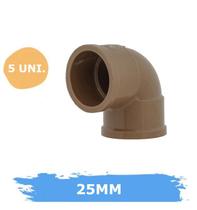 Kit 5 Cotovelos Joelho 3/4 90 25mm Soldável Marrom Kit 5 Cotovelos Joelho 3/4 90 25mm Soldável Marrom