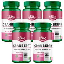 Kit 5 Cranberry 500mg 300 Capsulas - Unilife - Com Selênio Vitamina A E Zinco