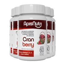Kit 5 Cranberry Apisnutri 60 cápsulas