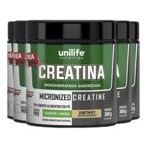 Kit 5 Creatina Monohidratada Unilife Limão 300g