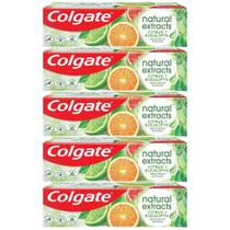 Kit 5 Creme Dental Colgate Natural Extracts Citrus e Eucalipto 90g