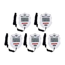 Kit 5 Cronômetro Digital 99 Lap Split 10 Memórias Relógio Calendário Alarme Contador Temporizador Cd-3000 Portátil