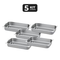 Kit 5 cuba com alca inox 1/1 gn 100 para buffet