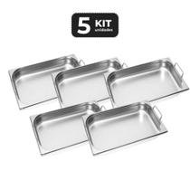 Kit 5 cuba com alca inox 1/1 gn 65 para buffet