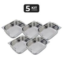 Kit 5 cuba com alca inox 1/2 gn 150 para buffet